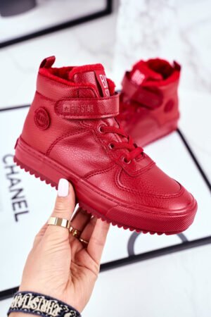 Bērnu siltinātas sporta kurpes Big Star GG374042 Sarkanas