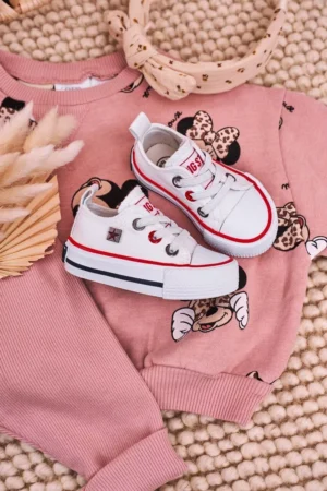 Bērnu klasiskie zemu profila sporta apavi BIG STAR HH374193 Balti