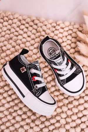 Bērnu klasiskie zemu profila sporta apavi BIG STAR HH374194 Melni