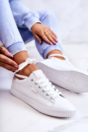 Sieviešu ādas sporta kurpes BIG STAR HH274073 Balts-rozā