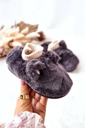 Siltā flīsa jaka ar apmali Tumši pelēka Dessi