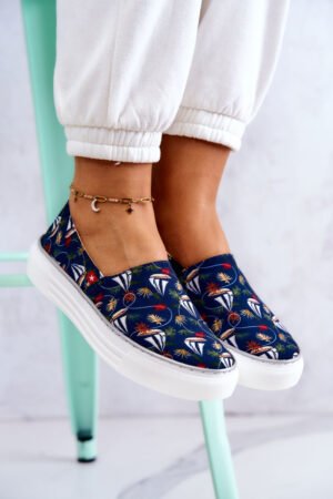 Sieviešu sporta kurpes Slip On Memory Foam Big Star JJ276016 Tumši zilas