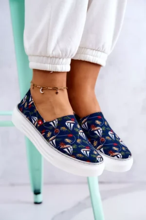 Sieviešu sporta kurpes Slip On Memory Foam Big Star JJ276016 Tumši zilas