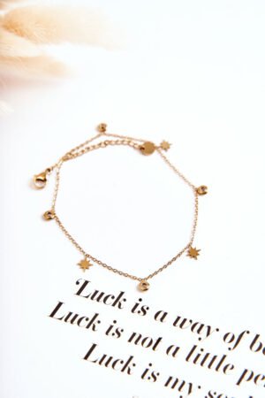 Kāju aproce ar zvaigzni un kubveida cirkoniju zelta krāsā