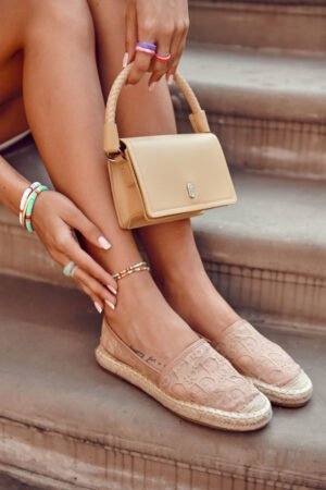 Klasiskas sieviešu espadrilas ar atvērtu dizainu Nude Catris