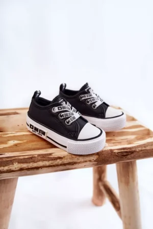 Bērnu ādas sporta kurpes BIG STAR KK374041 Melna un balta