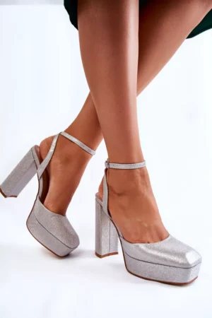 Sieviešu sandales Glitter On a Heel sudraba Rosel