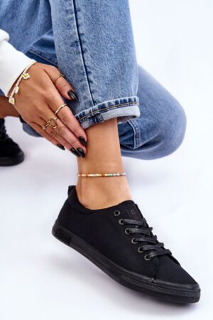 Sieviešu gludas zemas sporta kurpes Big Star LL274057 Melna