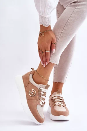 Sieviešu platforma sporta apavi smilškrāsā Aisha