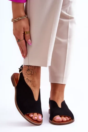 Sieviešu zamšādas sandales Lewski Shoes 3220/X Melna