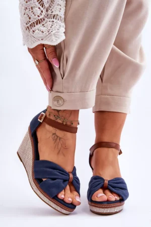 Sieviešu platforma sandales tumši zilas Daphne