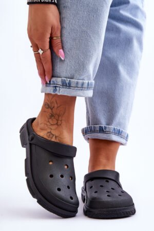 Sieviešu gumijas Crocs Black Rabios