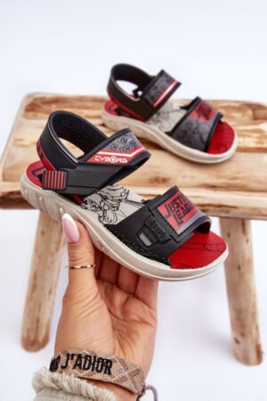 Bērnu sandales Grendene Kids JJ385011 melnas un sarkanas