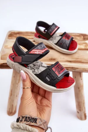Bērnu sandales Grendene Kids JJ385011 melnas un sarkanas