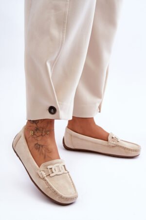Sieviešu stilīgi zamšādas mokasīni, smilškrāsas Rabell