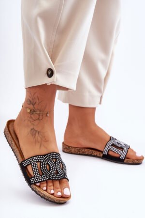 Sieviešu rotātas čības Melna Evelins