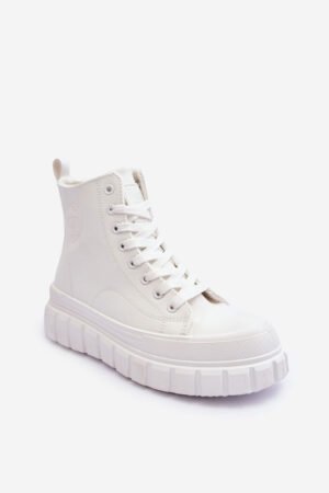 Ādas steptas šņorku kurpes Big Star MM274624 Balts