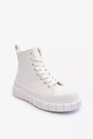 Ādas steptas šņorku kurpes Big Star MM274624 Balts