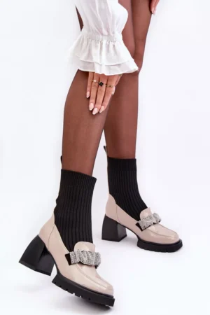 Sieviešu zeķubikses ar papēdi, smilškrāsas SBarski MR870-41