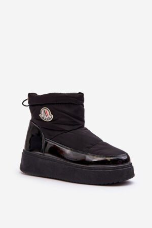 Sieviešu slip-on sniega zābaki uz platformas, melni Gattea