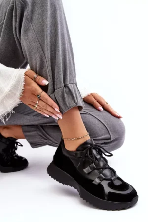 Sieviešu ādas sporta apavi M01/2 Zazoo Black