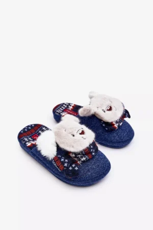 Bērnu čības ar biezu zoli un lāci Navy Dasca