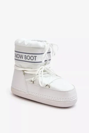 Sieviešu sniega zābaki ar auklām, balti Soia