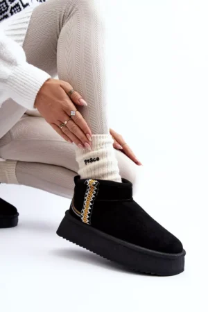 Platformas sniega zābaki ar rakstu, melni, Udra