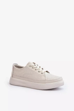 Sieviešu ādas sporta apavi Sneakers White Failla