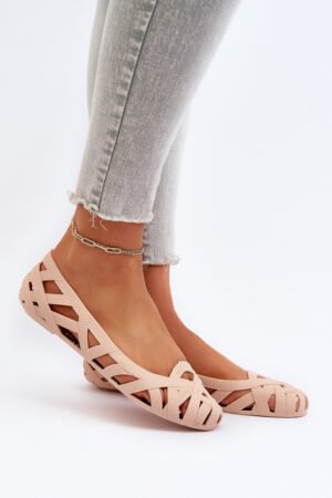 Sieviešu gumijas balerīnu kurpes Nude Salam