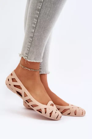 Sieviešu gumijas balerīnu kurpes Nude Salam