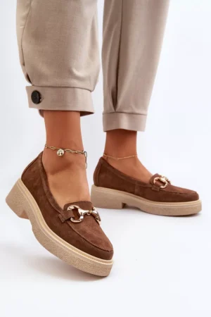 Zazoo 3429 Zābaki sievietēm no zamšādas ar dekoratīviem elementiem, brūni