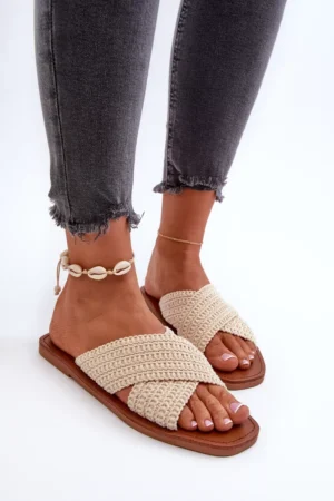 Sieviešu plakanās sandales Big Star NN274078 smilškrāsas