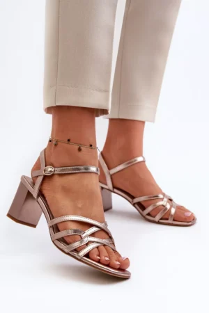 Sieviešu sandales ar papēdi Sergio Leone SK065 Zelta