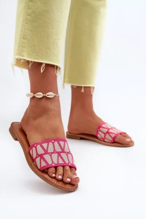 Sieviešu plakanas papēža šļūtenes fuksijas krāsā no Traivea