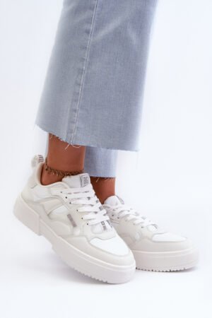 Vieglas sieviešu sporta kurpes Big Star NN274322 ar atmiņas putu sistēmu, baltas