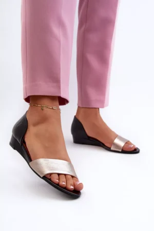 Ādas sandales Maciejka 1971-65 Melna