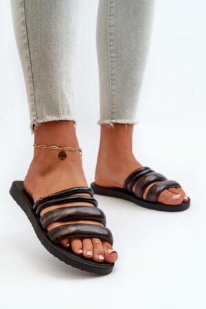 Sieviešu plakanas gumijas čības 26727 Ipanema Puffer Tiras Fem Black