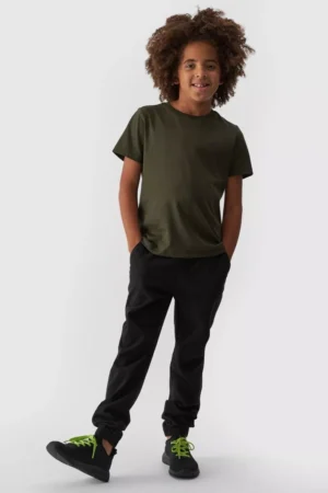 Zēnu ikdienas gludas jogginga bikses 4F Melna 4FJWMM00TTROM0812-20S