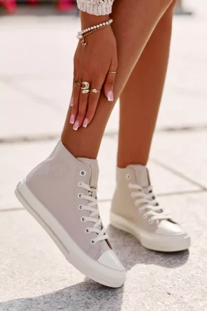 Sieviešu izolēti sporta apavi no ekoloģiskās ādas, rozā krāsā, ar lielu zvaigzni OO274933