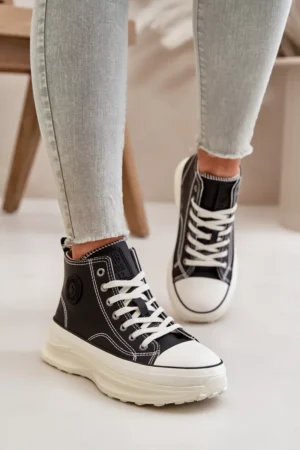 Siltas sieviešu platforma sporta kurpes Eco Leather Big Star OO274068 Rozā