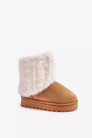 Bērnu sniega zābaki ar kažokādu Camel Crisie