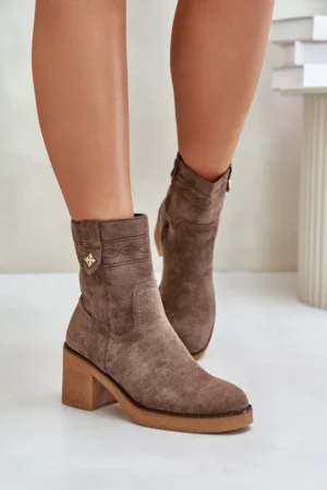 Siltas sieviešu papēžu zābaki brūni Vailia