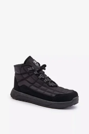 Siltas vīriešu ziemas kurpes ar auklām Progress PROGJ-24-153 Melna