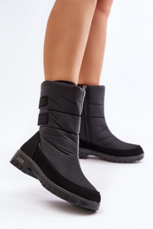 Sieviešu sniega zābaki ar rāvējslēdzēju Progress PROGJ-21-16 Melni