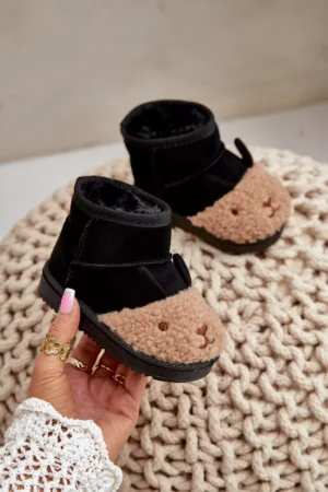 Siltināti bērnu sniega apavi Lamy melni Esandira