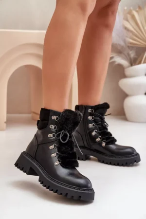 Siltas potītes zābaki ar rāvējslēdzēju no ekoloģiskās ādas, melnā krāsā Willatta