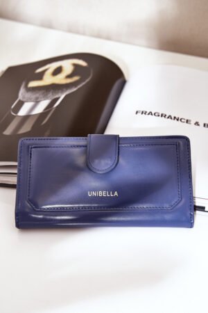 Sieviešu makiņš no ekoloģiskās ādas tumši zils Kalinessa