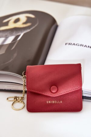 Kartiņas turētājs ar zelta atslēgas piekariņu, ekoloģiska āda, bordo krāsā Iritinme