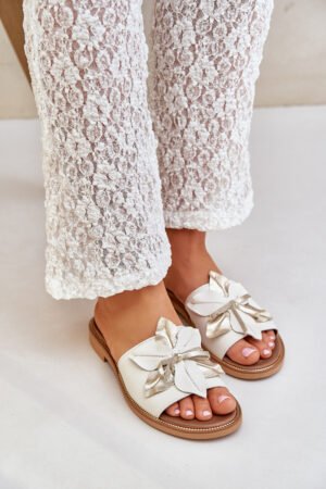 Sandales ar dekoru no dabīgās ādas Zazoo 3667 Balts